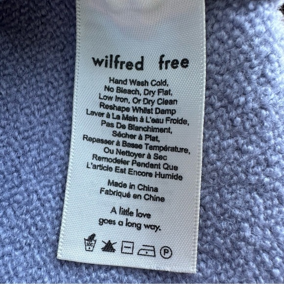 Aritzia Wilfred Free 100% Merino Wool Wolter Sweater Tuck Stitch Purple V Neck - Picture 7 of 8